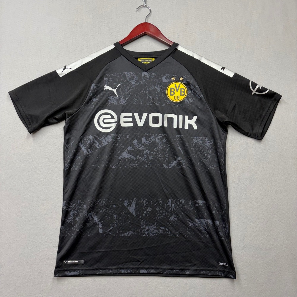 Puma Soccer Jersey Mens Large Black BVB Borussia Dortmund Sancho 7 Away Kit